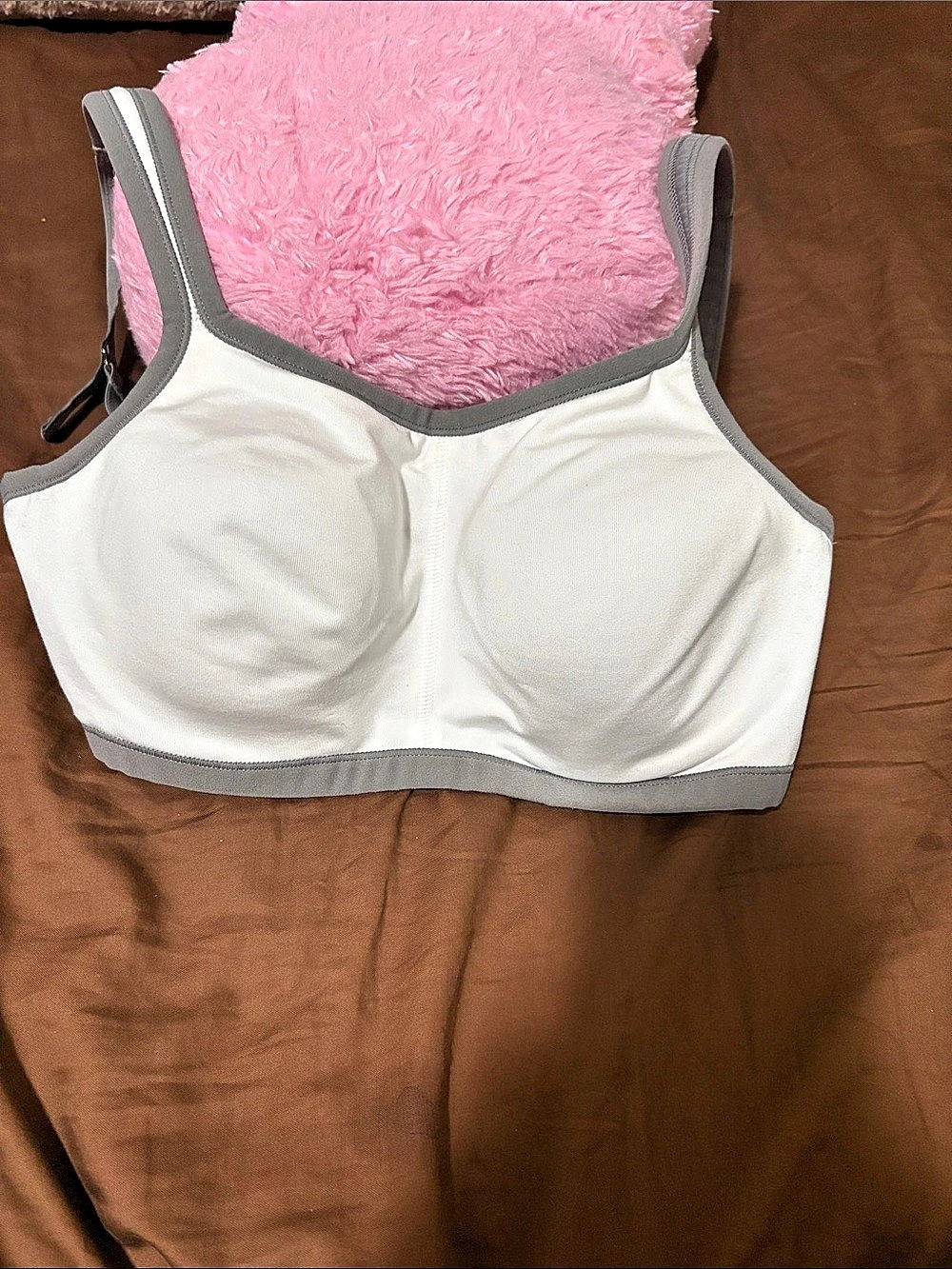 Natori Dynamic Convertible Contour Sports Bra White & Gray